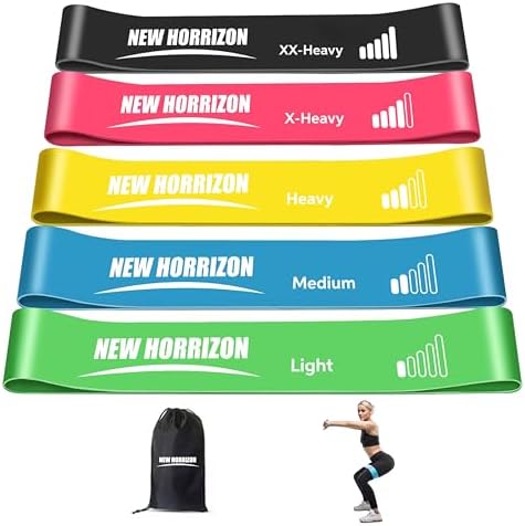 New Horrizon Resistance Bands for Working Out, 5-Pack Elastic Exe...