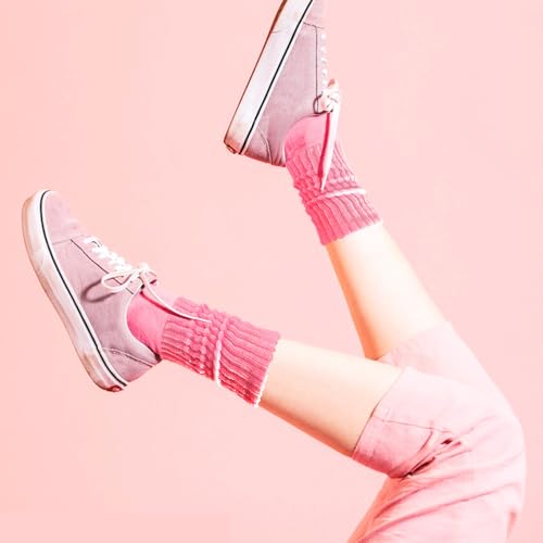 Image of Slouch Socks Women Thigh High Socks Soft Scrunch Crew Socks Casual Socks Size 6-11