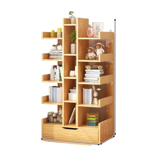 コーナーラック 本棚 棚板 背もたれ付き プライベート引き出し付き本棚 Dearolling リビング収納 家庭用ディスプレイボックス (51x19x169cm,B) (51x18x142CM,A)