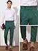 Lars Amadeus Green Striped Dress Pants for Men's Pleated Front Business Tapered Cropped Trousers 28