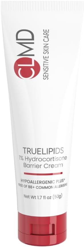 TrueLipids CLMD Hydrocortisone Barrier Cream – 1% Hydrocortisone for Eczema & Itch Relief – Soothes Dry, Cracked Skin, Restores Skin Barrier – Dermatologist Tested – 1.7 fl oz