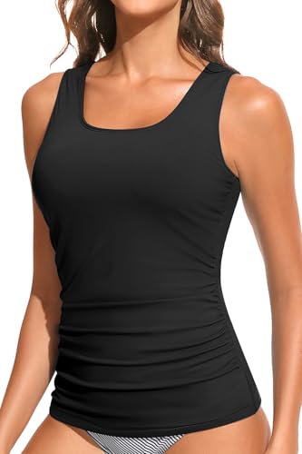 Women Tankini Top Only - Tummy Control Bathing Suit Full Coverage Back Swimwear Swim Tank Top No Bottom 20253
