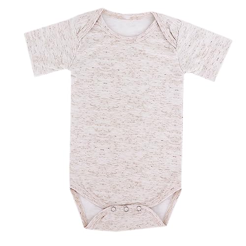 Copper Pearl Short Sleeve Bodysuit Baby: Ultra Soft Bodysuits for Newborns, Boys, Girls, and Infants - Stylish, Comfortable, Overlap Shoulders, Premium Knit Fabric - Oat, 3-6 Months
