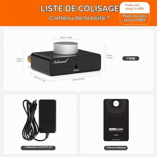 Nobsound Mini amplificateur stéréo Bluetooth : 50 W x 2 TPA3116 amplificateur de puissance, entrées AUX et Bluetooth, récepteur audio sans fil 2.0 pour haut-parleur passif / shaker de basse – vue 9