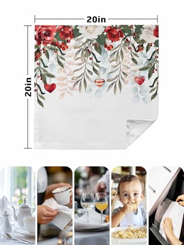 Set de 4 Servilletas de Tela Florales Blancas 50.5x50.5 cm miniatura 7