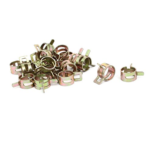 Aexit 11.5mm Inner Clamps Dia Yellow Zinc Plated Water Pipe Fuel Line Hose Clamps Strap Clamps Clips 20pcs