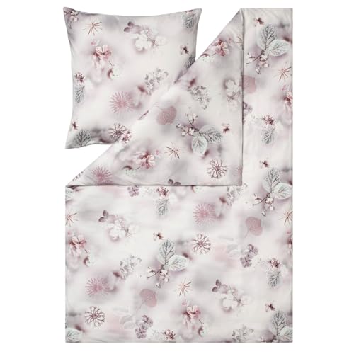 ESTELLA Kuschelflanell Bettwäsche Eudora Rosenholz 1 Bettbezug 155 x 220 cm + 1 Kissenbezug 80 x 80 cm