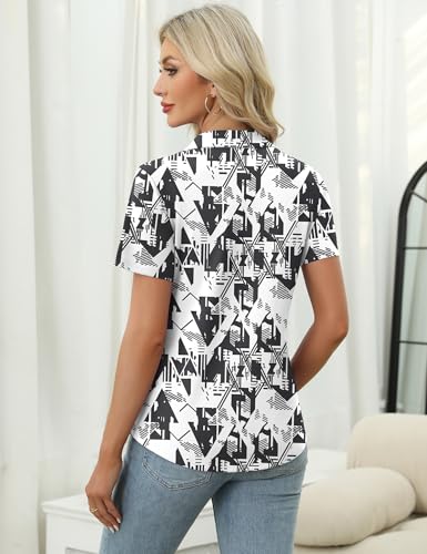 Image of LOMON Womens Golf Polo Shirts Summer Short Sleeve 1 /4 Zip Tops Moisture Wicking Casual Tennis Activewear with Pockets