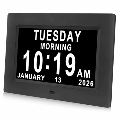 Jaihonda Dementia Clocks for Seniors,7 Inch Clock with Day and