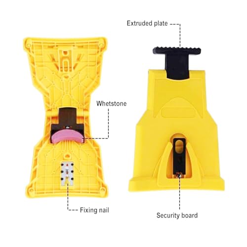 Chain Saw Sharpener, 14/16/18/20 Inche Chainsaw Sharpener, Chainsaw Sharpener, Universal Chainsaw Sharpener, Portable Chain Saw Sharpener, Fast-Sharpening Stone Grinder Tools (10pcs Whetstone, Yellow) - Thumbnail 5