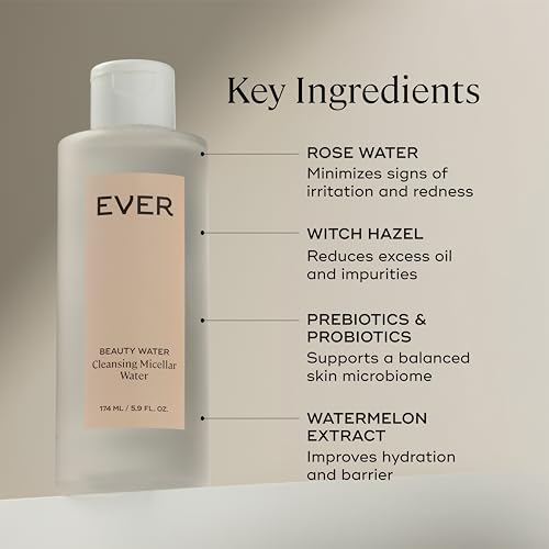 EVER Beauty Water - Cleansing Micellar Water, Eye Makeup Remover, Rose Water Cleanser, Sensitive Skin Water Makeup Remover - Image 5
