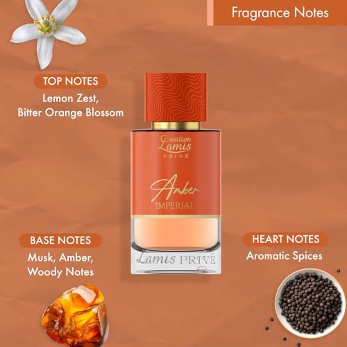 Image of Creation Lamis Prive Amber Imperial | Amber & Chypre Long Lasting Unisex Fragrance| Eau de Parfum - 100ML