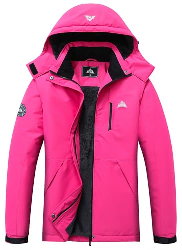 MOERDENG Women's Waterproof Snow Ski Jacket - Warm Winter Coat Insulated for Snowboarding, Softshell for Winter Hiking