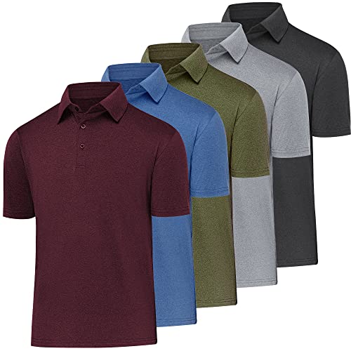 BALENNZ Golf Polos for Men Quick-Dry Athletic Mens Polo Shirts Short Sleeve Summer Casual Moisture Wicking Golf Shirt