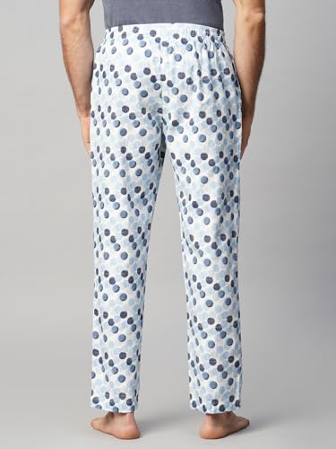 Image of Urban Scottish Men's Blue Checks Woven Cotton Pyjama with Side Pockets