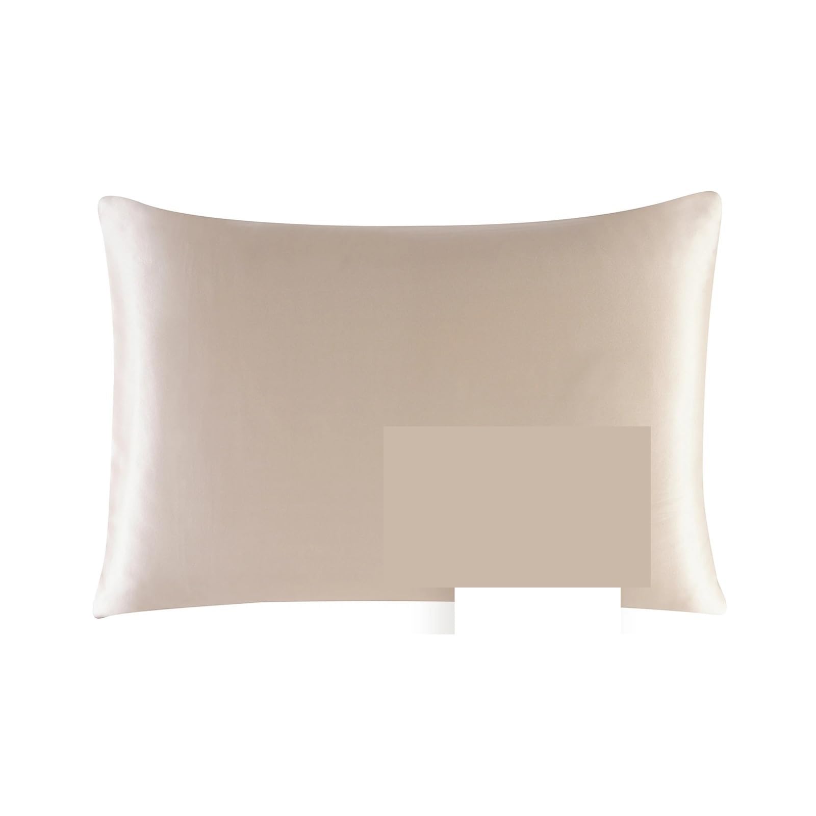 CNYUON Mulberry Silk Pillowcase 19mm With Hidden Zipper Suitable For Hair Real Pillow Case(Khaki,50x60cm)