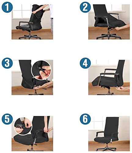 Housse de chaise bureau extensible lavable pour masquer l'usure du siège - 8