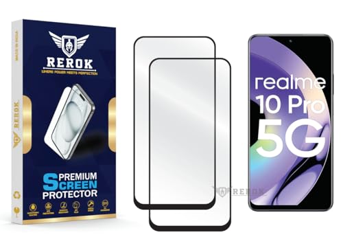 Image of Gorilla Tempered Glass Screen Protector Compatible with Realme 10 Pro 5G [Pack of 2] | Edge-to-Edge, Bubble-Free, Case Friendly, Easy Installation Kit