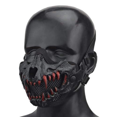Masque airsoft en TPE conception crâne et sangles jumelles - 6
