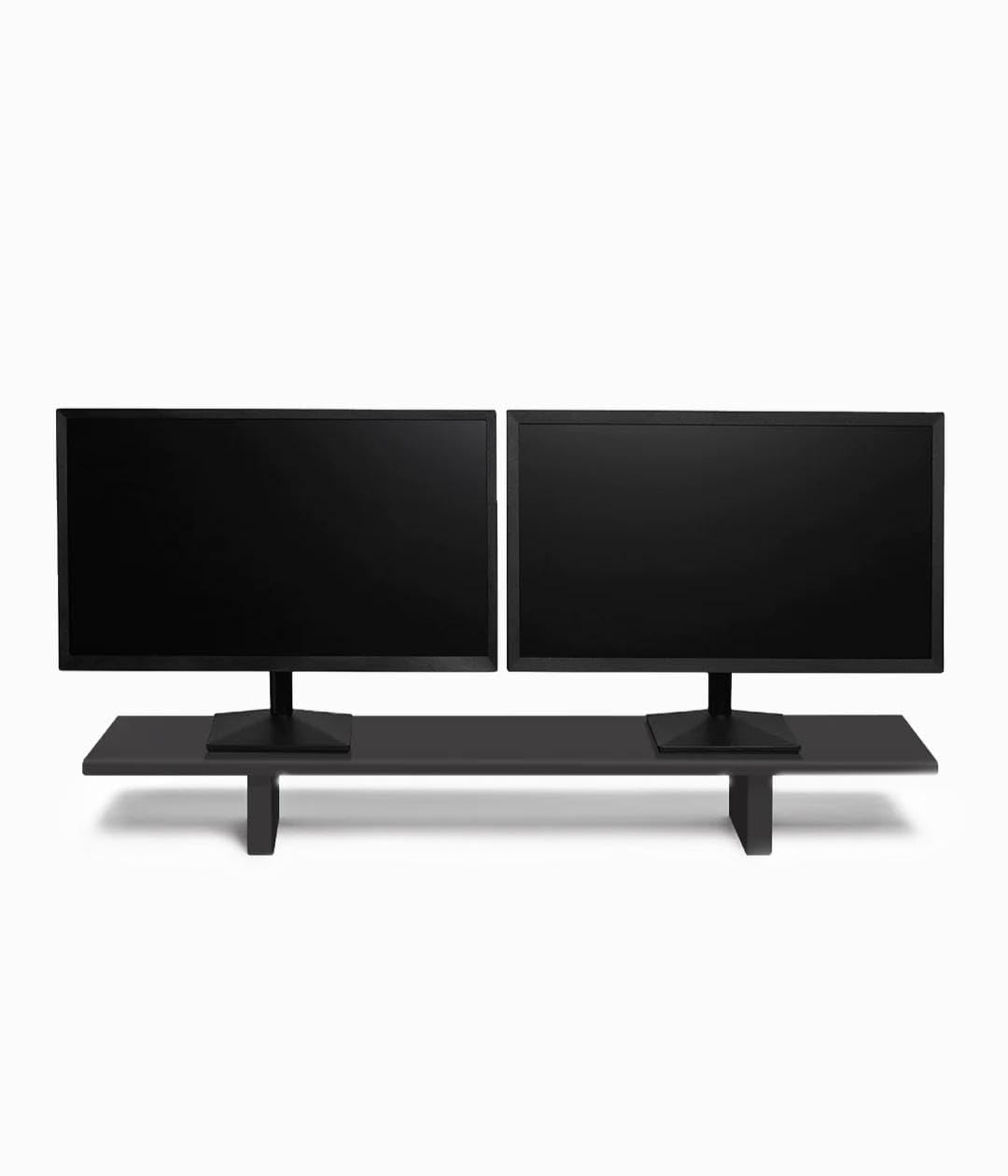 carpentray Wooden Computer Monitor Stand, Monitor Riser Desk Shelf Desktop Stand (100cm, Full Black)