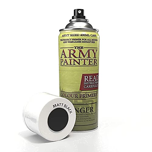 The Army Painter Color Primer, Matt Black Bundle With Matt White, 400 Ml, 13.5 Oz - Acrylic Spray Undercoat For Miniature Painting #TOP1
