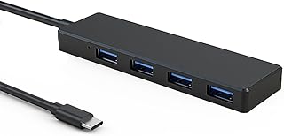 4-Port USB C Hub 3.0, Xsusmdom Ultra-Slim USB C to USB Hub USB C Splitter for Mac Pro, iMac, iPad Pro, Chromebook, Pixelbook, Dell XPS, Samsung, and More Type C Devices (4-Port)