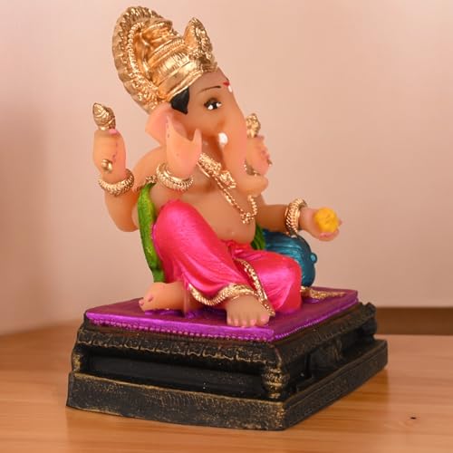 Image of KariGhar Peshwa Ganesh Idol Perfect for Car Dashboard and House Warming Multicolor