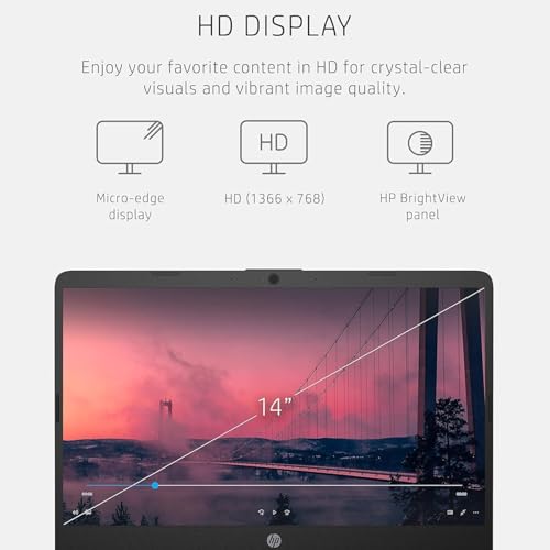 Image of HP 14 inch HD Laptop (AMD Athlon Gold 3150U, Windows 11 S, Webcam, HDMI, Lightweight) • Portable Budget Laptop for Students, Remote Work (16GB RAM | 512GB SSD)
