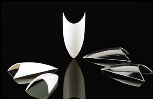 Bundle 2 Items: 1x Cala Professional 100 Nail Tips Stiletto Clear (#87128c) + 1x Aviva Nail Buffer