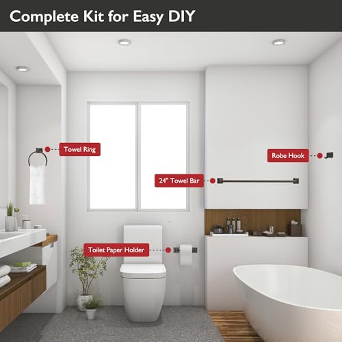 Image of Design House 560854 Millbridge 4-Piece Bathroom Accessory Kit, Oil-Rubbed Bronze