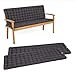 HAVE A SEAT Luxury - Sitzpolster-Set mit Rückenteil für Gartenbank, Bequeme Gartenbankauflage, waschbar bis 95°C, pflegeleichtes Sitzbank Polster, Made in Germany (140 x 48 cm, Grau / Anthrazit)