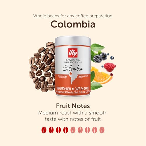 illy Coffee Beans, Luxury Arabica Coffee Beans Selection, Colombia, 250 g