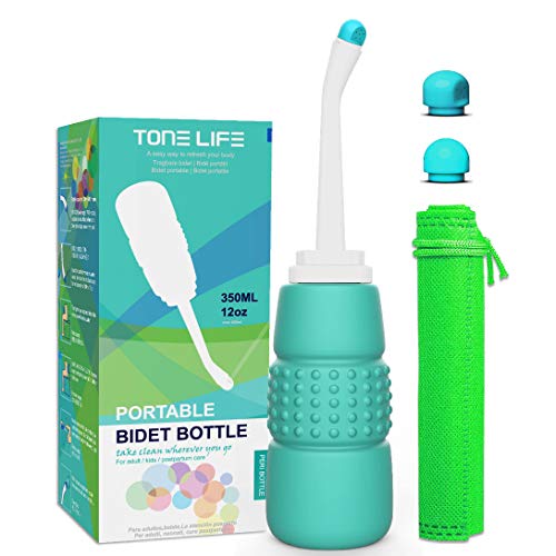 TONELIFE Peri Botella para el cuidado relajante posparto y recuperación perineal, después del nacimiento, tratamiento de hemorroides, bidé portátil de 350 ml/12 oz Portable Bidet-Peri Bottle Cover