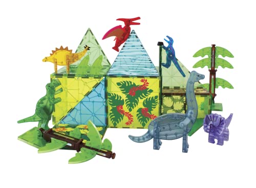 MAGNA-TILES Dino World XL 50-Piece Magnetic Construction Set, The ORIGINAL Magnetic Building Brand - image 5