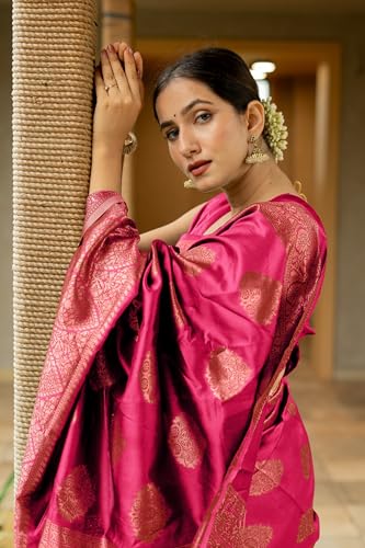 Image of Subham Saree for Woman Silk Cotton Kanjivaram | Soft Easy to Drape Daily Wear Sari with Blouse Fabric