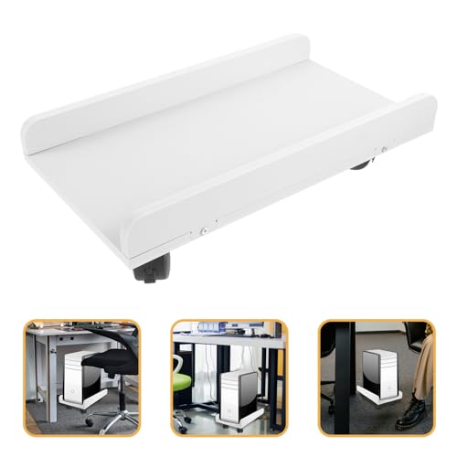 Soporte para torre de computadora con ruedas, soporte móvil para CPU de escritorio, diseño ahorrador de espacio para oficina en casa y sala de juegos miniatura 7