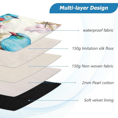 Funda para portátil 13-14 pulgadas flores y pájaros impermeable miniatura 4