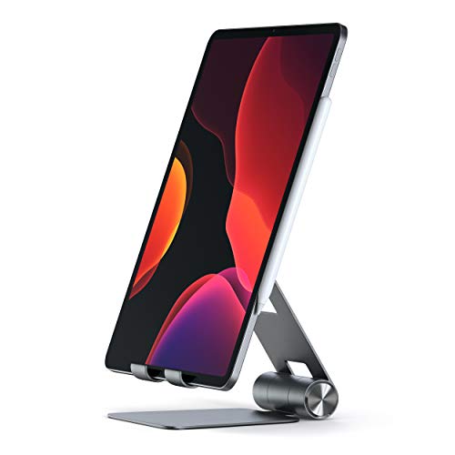 SATECHI R1 Support Pliable Tablette Multi-angles en Aluminium - Compatible avec 2019 iPad/2018 iPad Pro, iPhone 11 Pro Max/11 Pro, Xs Max/XS/XR/X, 8 Plus/8, Samsung S10 Plus/S10
