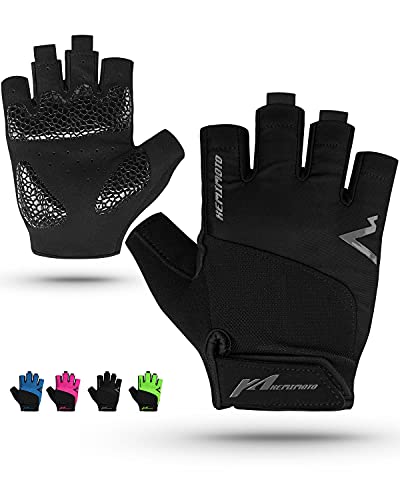 Kemimoto Cycling Gloves, Half-Finger Workout Gloves for Men Women, Gel ...