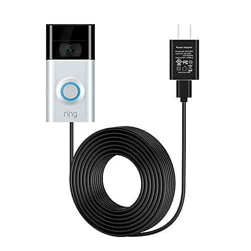 Ayotu 5V IA DC Power Adapter, Power Supply Compatible with Ring Video Doorbell 4(2021 release) & Doorbell 2 & 3 & 3Plus, Continuously Charge, Blackï¼ˆ26 ft/8 m ï¼‰