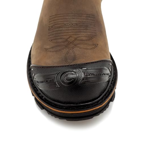 CEBU Men's HL200 Soft Toe Work Boots - heavy duty, comfortable, breathable, leather, oil and acid resistant, for warehouse, utility, manufacturing, drivers and more, 10 inch, pull on boots3