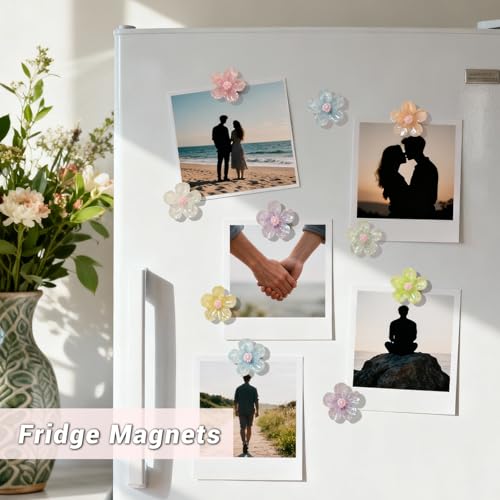 Set de 9 imanes decorativos florales para refrigerador miniatura 4
