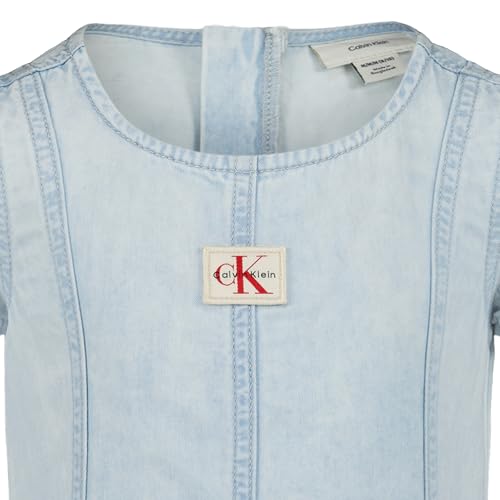 Image of Calvin Klein Girls' Short Sleeve Lightweight Chambray Denim Shirt Dress