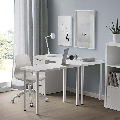 Table blanche bureau 100x45 petit espace meuble informatique ProTuning ADILS LINNMON