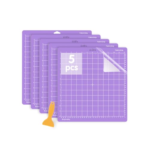 Jerilla Snijmat voor Cricut 5 Pack 12x12 Inch Antislip StrongGrip Snijmatten Set Zelfklevende voor Maker/Explore One/Air/Air 2 met Schraper