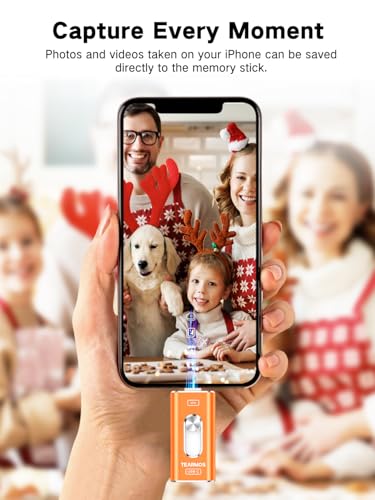 Image of 512GB Photo Stick for iPhone Flash Drive, Memory Stick Phone Storage for Photos and Videos Files Backup, Compatible with iPhone iPad Android PC, Plug & Play, No App Required (Cosmic Orange)