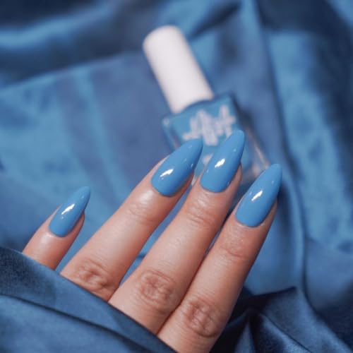Image of Nails & More Ocean Blue Nail Polish, Argan Oil-Infused Gel Shine, Deep Blue Nails, Beachy Vibes | 10ml