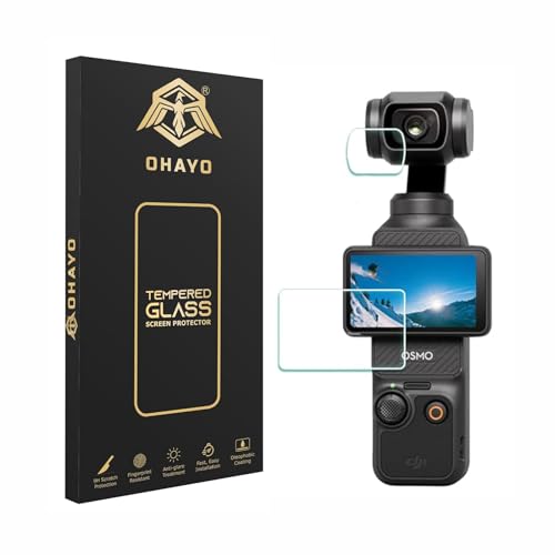 Image of OHAYO Military Strength Screen Protector for Osmo Pocket 3 | 9H Hardness Display & Lens Protection | Ultra Clear HD, Edge-to-Edge Coverage, Scratch Resistant, Bubble-Free Installation | Not Made of Glass, Durable Protective Film with Installation Kit (1 Set Screen + Lens)