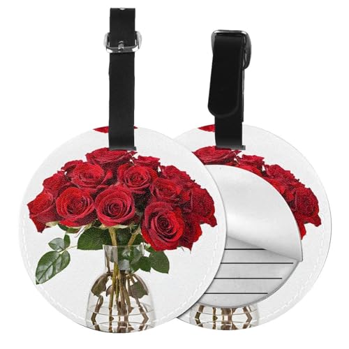 Étiquettes de bagage rose en PVC pour valise et voyage | Lot de 6