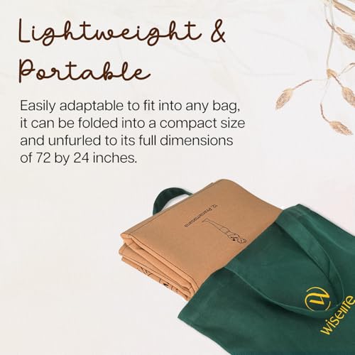 Image of Wiselife Cork Foldable Yoga Mat + Carry Bag | Extra Thick Extra Long Extra Wide Exercise Floor Mat For Gym, Workout, Fitness| TPE Yoga Mat (2mm, Cork Sun Salutation)